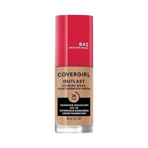 COVERGIRL Extreme Wear 3-in-1 Full Coverage Liquid Foundation 842 Medium Beige